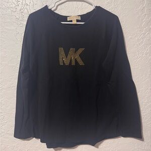 Michael Michael Kors Women’s Black Logo Gold Studded Sweater
Size Medium